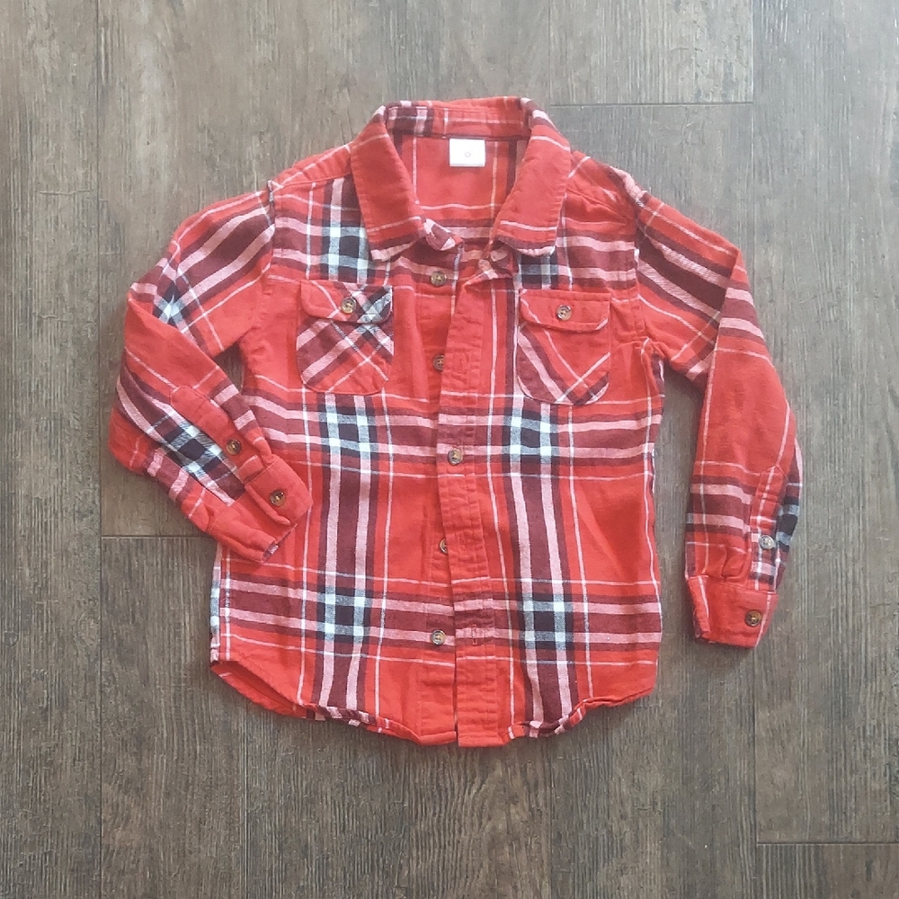 Fabkids Red Plaid Button Down Shirt